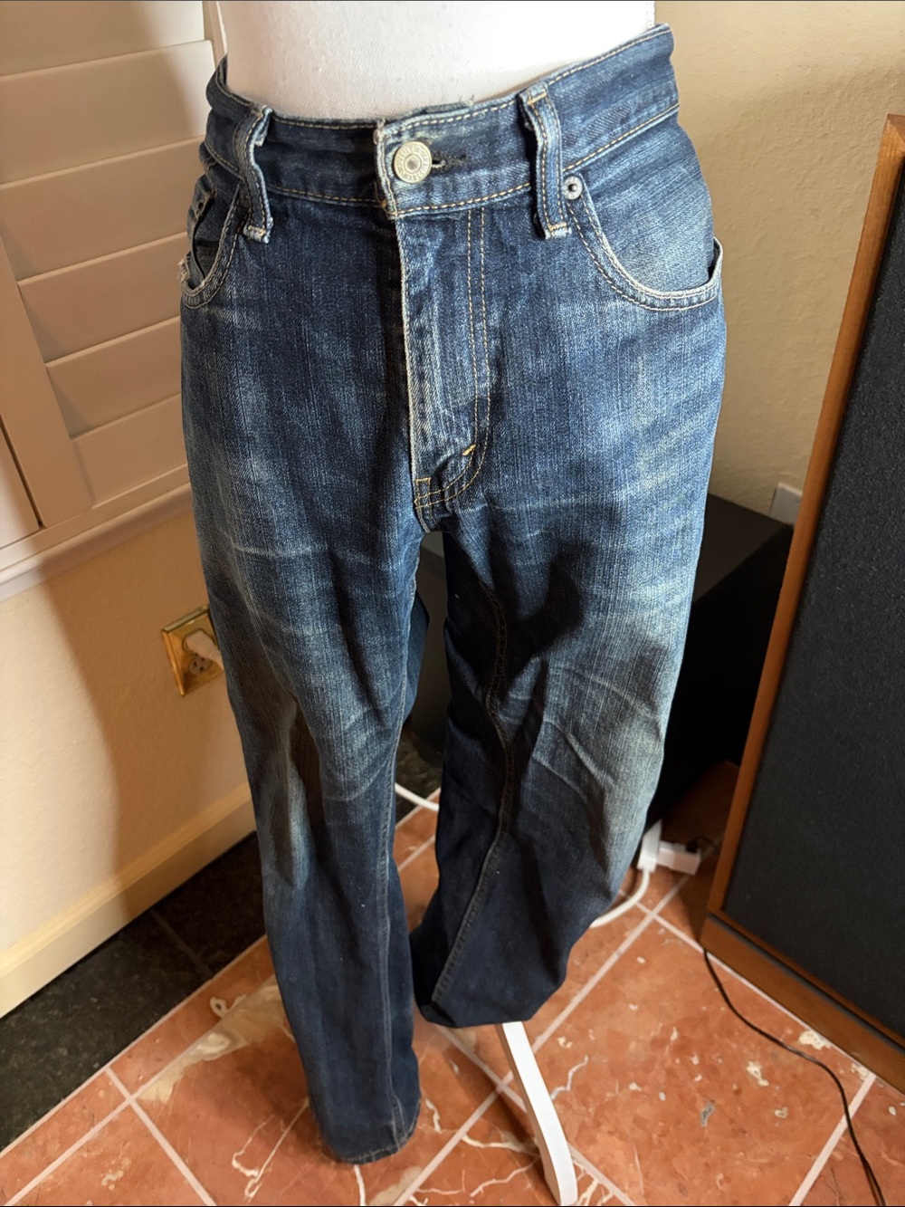 💙👖Levi Strauss 559 Soft Blue Denim Jeans W/5 Pockets Sz 33X32